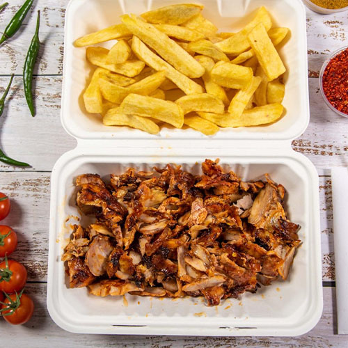 Chicken Doner Meat and Chips