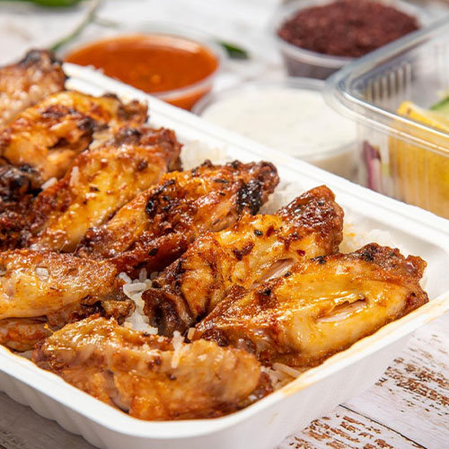 6 Pcs Hot Wings Chips and Drink