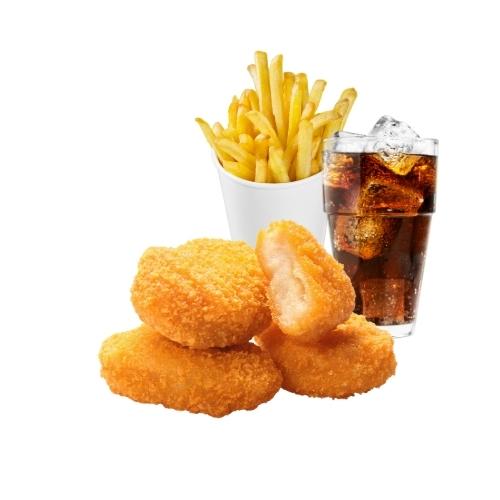Kids Chicken Nuggets Chips and Drink